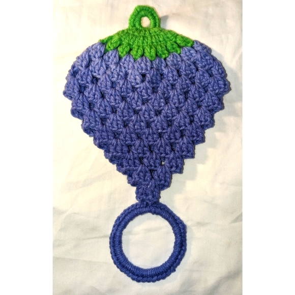 Kitchen/Bathroom Eggplant Purple Hand Towel Holder Handmade - Picture 2 of 4